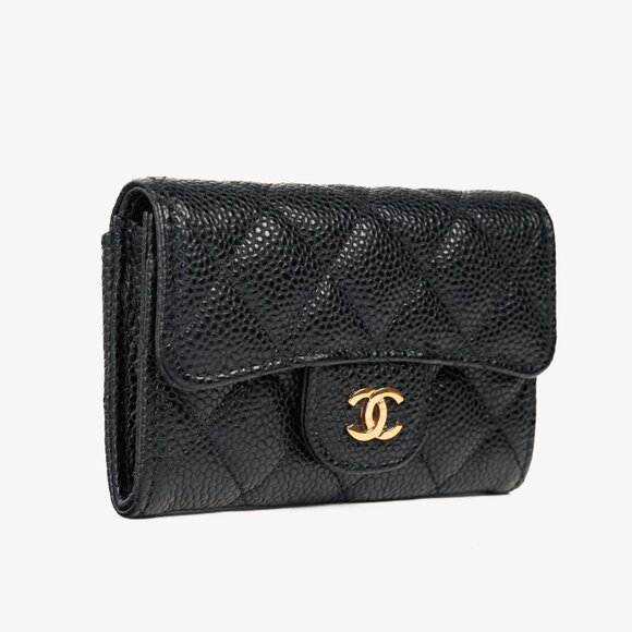 Chanel Black Caviar Leather Flap Card Holder Wallet - Picture 2 of 12